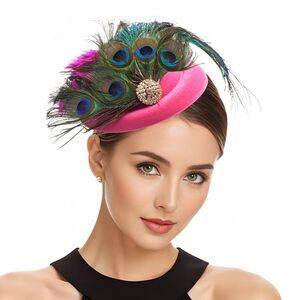 5549 Women's Fascinators Pillbox Hat With Headband & Clip- Embellished